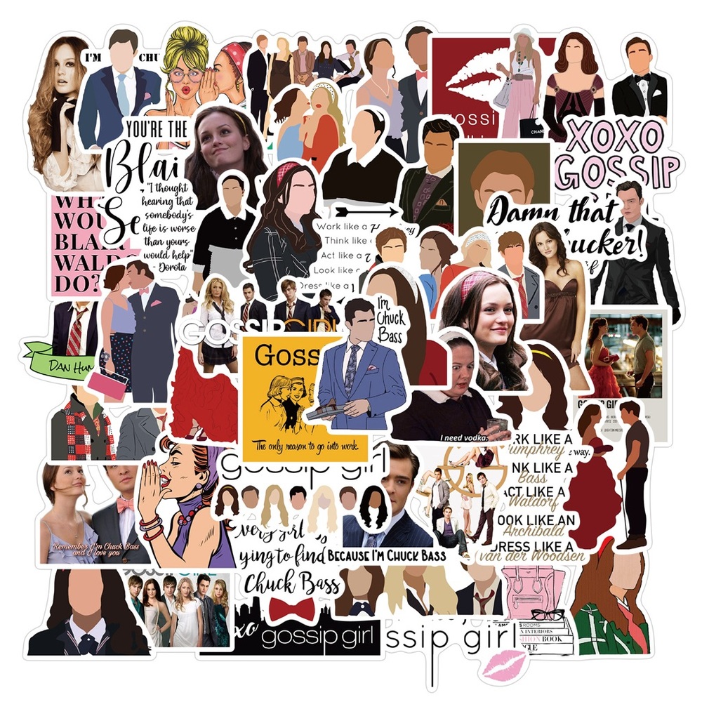 Gossip Girl 50pc Sticker Set Chuck Bass Blair Serena Dan Aesthetic Decor